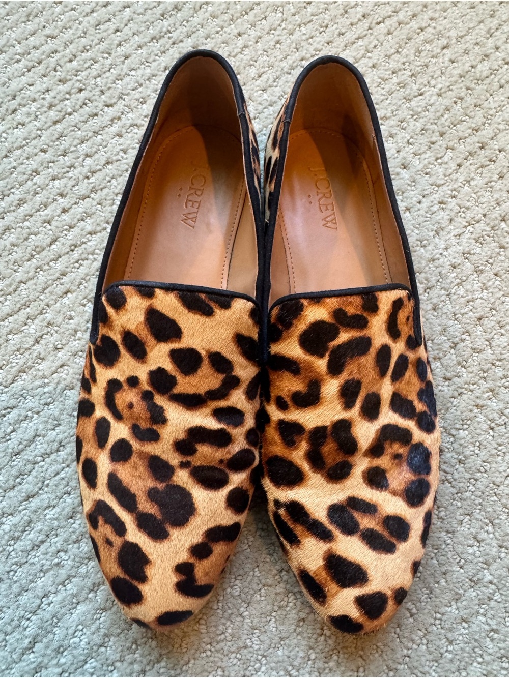 J. Crew Women’s Leopard Print Slip-On Loafers - Tan & Black